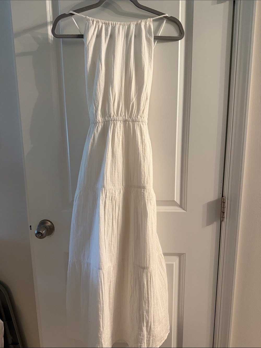 GAP White Elastic-Waist Dress